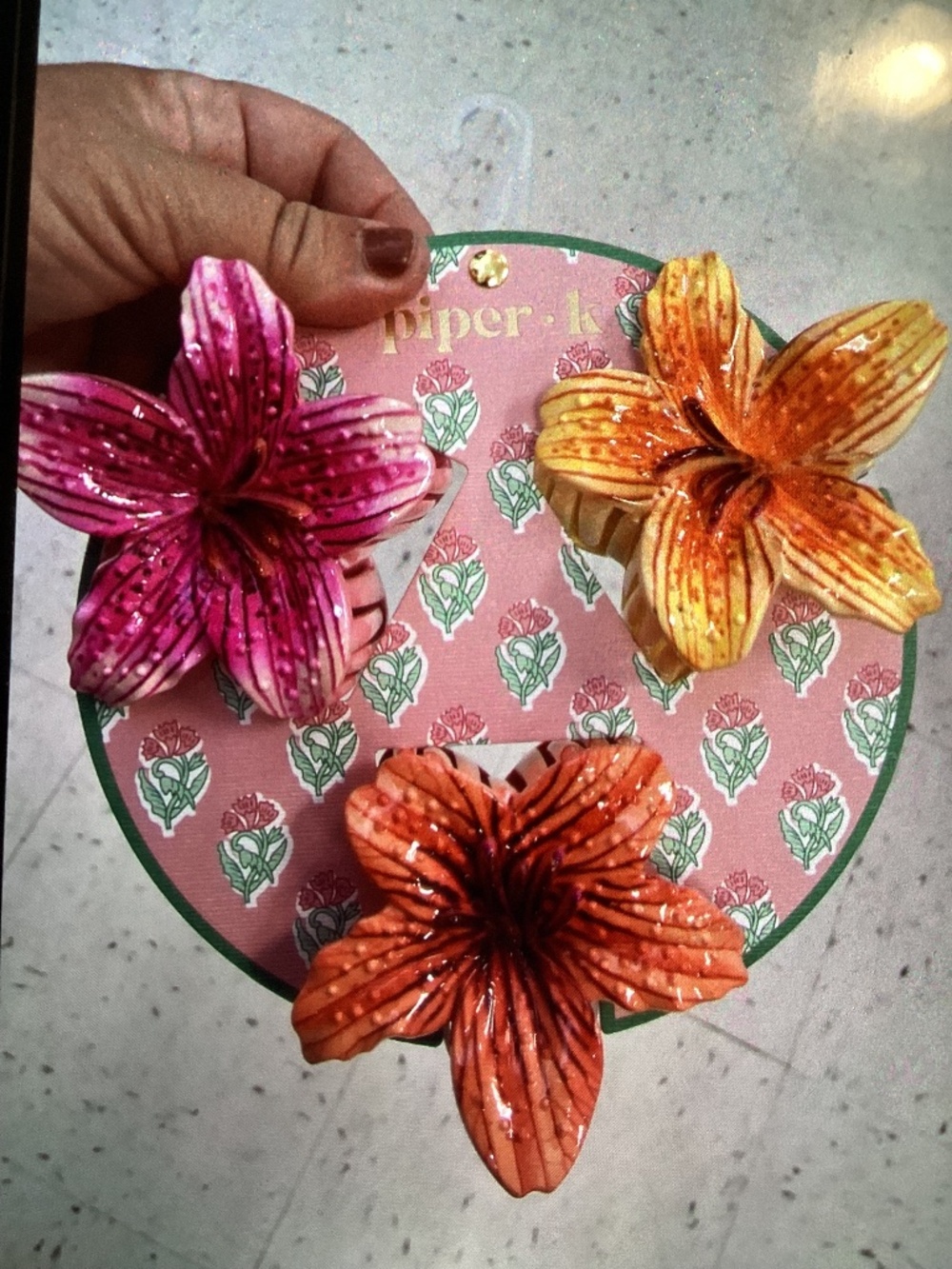 New Piper K Hair Claws - hibiscus/3 pack